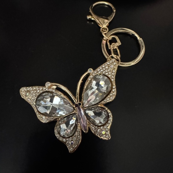 Butterfly Crystal Bag Charm - Picture 2 of 2